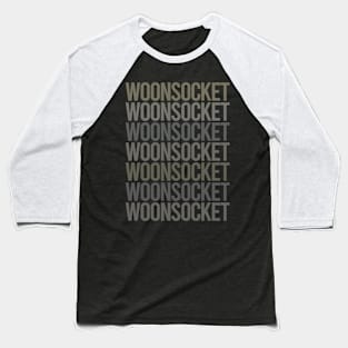 Gray Text Art Woonsocket Baseball T-Shirt